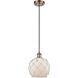 Ballston Farmhouse Rope 1 Light 8 inch Antique Copper Mini Pendant Ceiling Light in Bulb Not Included, White Glass with White Rope, Ballston