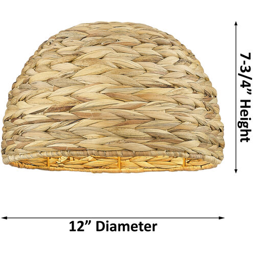 Woven Rattan 1 Light 12 inch Oil Rubbed Bronze Semi-Flush Mount Ceiling Light