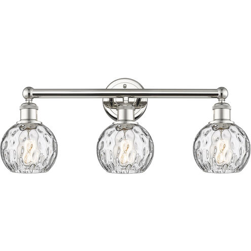 Athens Water Glass 3 Light 24 inch Polished Nickel Bath Vanity Light Wall Light