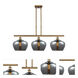 Ballston Large Fenton LED 37.5 inch Brushed Brass Island Light Ceiling Light in Plated Smoke Glass, Ballston