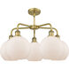 Athens 5 Light 26 inch Brushed Brass Chandelier Ceiling Light in Matte White Glass