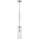 Wexford 1 Light 4 inch Brushed Satin Nickel Mini Pendant Ceiling Light in Incandescent, Clear Deco Swirl