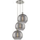 Ballston Rochester 3 Light 18.5 inch Brushed Satin Nickel Cord Hung Multi Pendant Ceiling Light