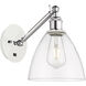 Ballston Dome 1 Light 8 inch White and Polished Chrome Sconce Wall Light