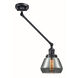 Fulton 35 inch 60 watt Matte Black Swing Arm Wall Light in Light Smoke Glass, Franklin Restoration