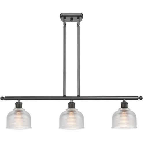 Ballston Dayton 3 Light 36 inch Oil Rubbed Bronze Island Light Ceiling Light in Clear Glass, Ballston