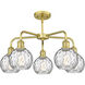 Athens Water Glass 5 Light 23.88 inch Satin Gold Chandelier Ceiling Light
