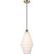 Ballston Cascade LED 8.25 inch Antique Brass Mini Pendant Ceiling Light in White
