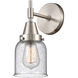 Caden 1 Light 5 inch Satin Nickel Sconce Wall Light in Seedy Glass