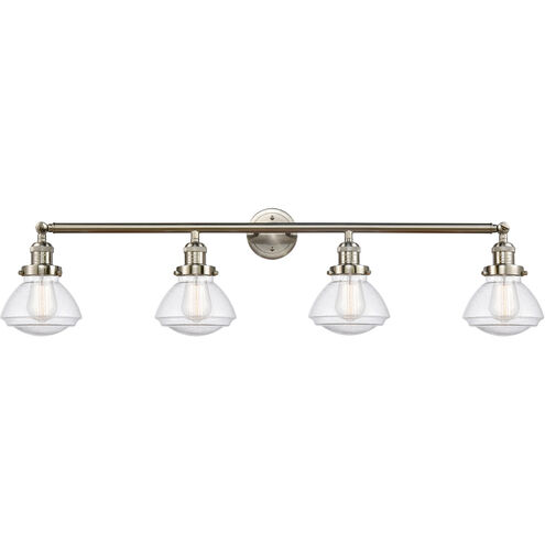 Franklin Restoration Olean LED 43 inch Brushed Satin Nickel Bath Vanity Light Wall Light in Seedy Glass, Franklin Restoration