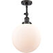 Franklin Restoration XX-Large Beacon 1 Light 12 inch Oil Rubbed Bronze Semi-Flush Mount Ceiling Light in Matte White Glass, Franklin Restoration