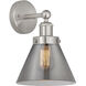 Cone 1 Light 7.75 inch Brushed Satin Nickel Sconce Wall Light