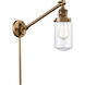 Dover 30 inch 3.50 watt Brushed Brass Swing Arm Wall Light, Franklin Restoration