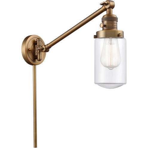 Dover 30 inch 3.50 watt Brushed Brass Swing Arm Wall Light, Franklin Restoration