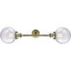 Franklin Restoration Large Beacon LED 8 inch Antique Brass Bath Vanity Light Wall Light in Seedy Glass, Franklin Restoration