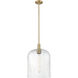 Downtown Urban Bridal Veil 1 Light 12 inch Brushed Brass Mini Pendant Ceiling Light in Seedy