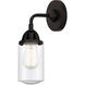 Nouveau 2 Dover 1 Light 5 inch Matte Black Sconce Wall Light in Seedy Glass