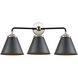 Nouveau Appalachian 3 Light 26 inch Black Polished Nickel Bath Vanity Light Wall Light in Matte Black, Nouveau