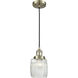 Franklin Restoration Colton 1 Light 6 inch Antique Brass Mini Pendant Ceiling Light in Incandescent, Clear Halophane Glass, Franklin Restoration