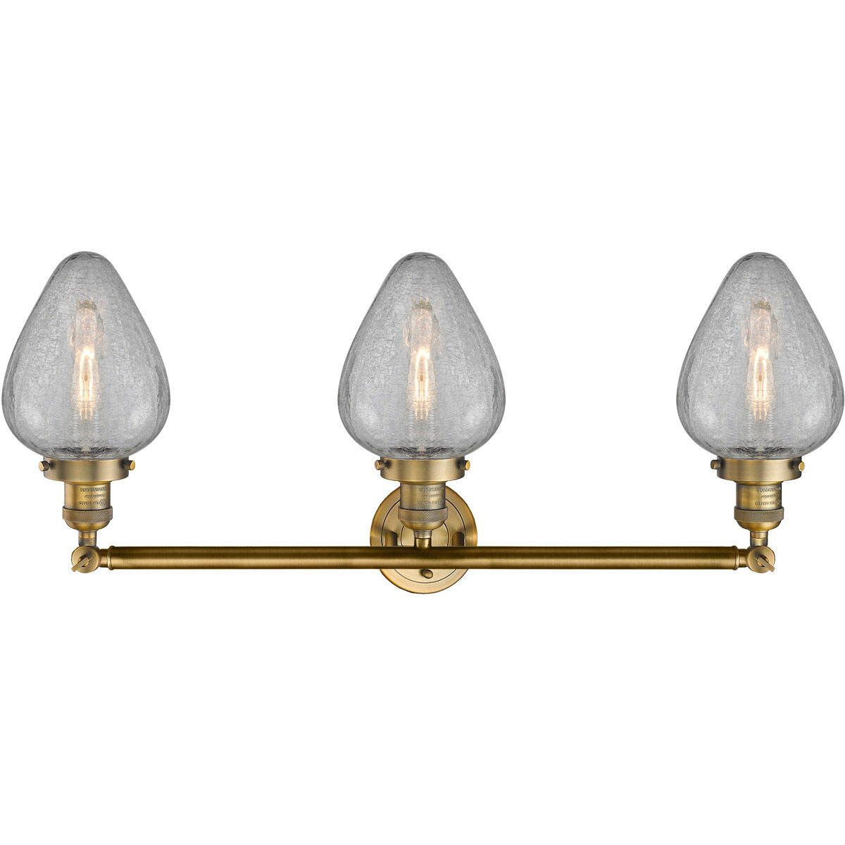 Franklin Restoration Geneseo 3 Light 32 inch Brushed Brass Bath Vanity Light Wall Light, Franklin Restoration
