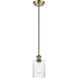 Ballston Hadley 1 Light 5 inch Antique Brass Mini Pendant Ceiling Light in Incandescent, Clear Glass, Ballston