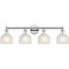 Dayton 4 Light 32.5 inch Polished Nickel and White Bath Vanity Light Wall Light