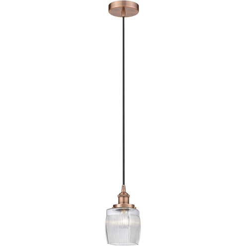 Edison Colton LED 6 inch Antique Copper Mini Pendant Ceiling Light