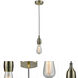 Chelsea Bare Bulb 1 Light 2 inch Antique Brass Mini Pendant Ceiling Light in Zebra, Chelsea