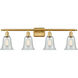 Ballston Hanover LED 36 inch Satin Gold Bath Vanity Light Wall Light in Fishnet Glass, Ballston