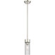 Empire 1 Light 3.13 inch Polished Nickel Pendant Ceiling Light in Clear Glass