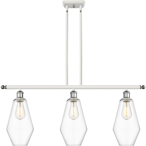 Ballston Cindyrella LED 36 inch White and Polished Chrome Island Light Ceiling Light in Clear Glass