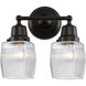 Aditi Colton 2 Light 13.5 inch Matte Black Bath Vanity Light Wall Light, Aditi