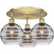Ballston Rochester 3 Light 19.75 inch Brushed Brass Flush Mount Ceiling Light