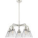 Cone 5 Light 25.75 inch Polished Nickel Chandelier Ceiling Light in Clear Glass