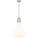Amherst LED 13.75 inch Brushed Satin Nickel Pendant Ceiling Light in Matte White Glass