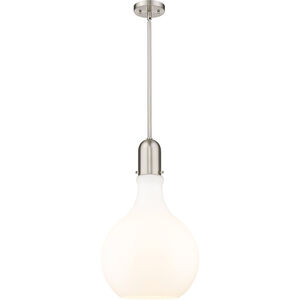 Amherst LED 14 inch Brushed Satin Nickel Pendant Ceiling Light in Matte White Glass