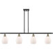 Ballston Eaton 4 Light 48 inch Black Antique Brass Island Light Ceiling Light in Matte White Glass, Ballston