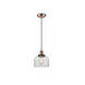 Franklin Restoration Large Bell 1 Light 8 inch Antique Copper/Matte Black Mini Pendant Ceiling Light in Clear Glass