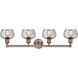Fenton 4 Light 33.5 inch Antique Copper Bath Vanity Light Wall Light in Clear