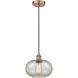 Edison Gorham 1 Light 9.5 inch Antique Copper Mini Pendant Ceiling Light in Mica Glass