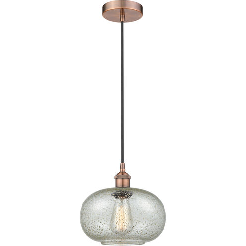 Edison Gorham 1 Light 9.5 inch Antique Copper Mini Pendant Ceiling Light in Mica Glass