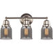 Aditi Small Bell 3 Light 21 inch Brushed Satin Nickel Bath Vanity Light Wall Light, Aditi