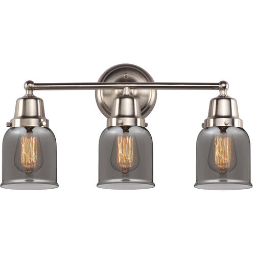 Aditi Small Bell 3 Light 21 inch Brushed Satin Nickel Bath Vanity Light Wall Light, Aditi