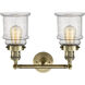 Franklin Restoration Canton 2 Light 17 inch Antique Brass Bath Vanity Light Wall Light in Incandescent, Seedy Glass, Franklin Restoration