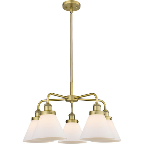 Cone 5 Light 25.75 inch Brushed Brass Chandelier Ceiling Light