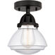 Nouveau 2 Olean 1 Light 7 inch Matte Black Semi-Flush Mount Ceiling Light in Clear Glass