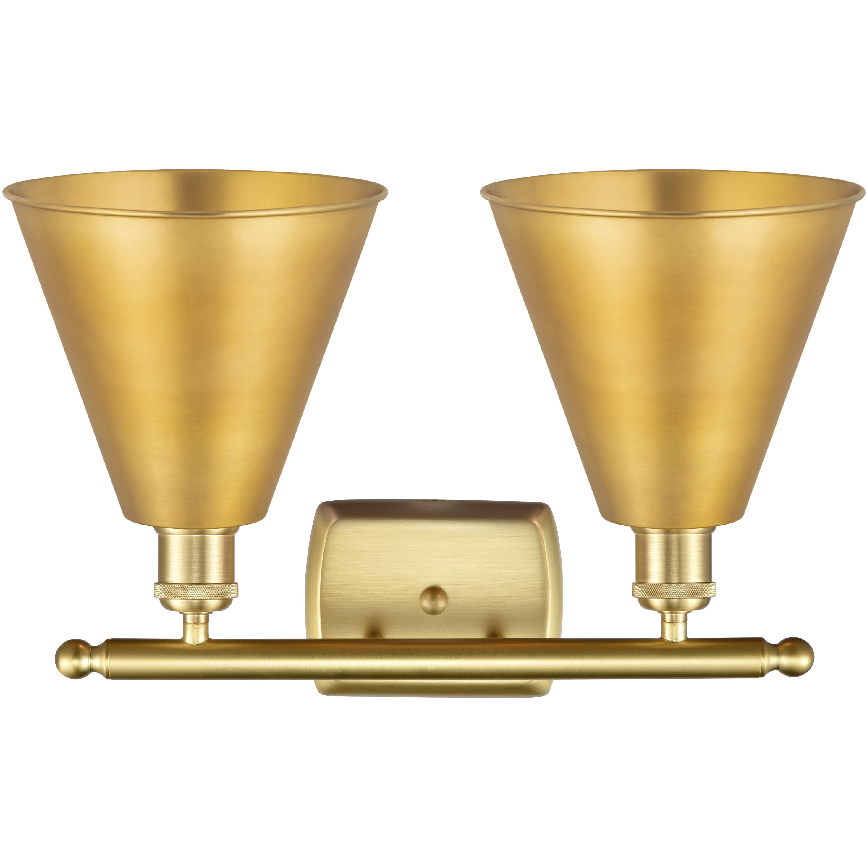 Ballston Cone 2 Light 18 inch Satin Gold Bath Vanity Light Wall Light