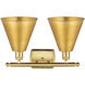Ballston Cone 2 Light 18 inch Satin Gold Bath Vanity Light Wall Light
