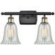 Ballston Hanover LED 16 inch Black Antique Brass Bath Vanity Light Wall Light in Mouchette Glass, Ballston