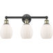 Eaton 3 Light 23.5 inch Black Antique Brass and Matte White Bath Vanity Light Wall Light